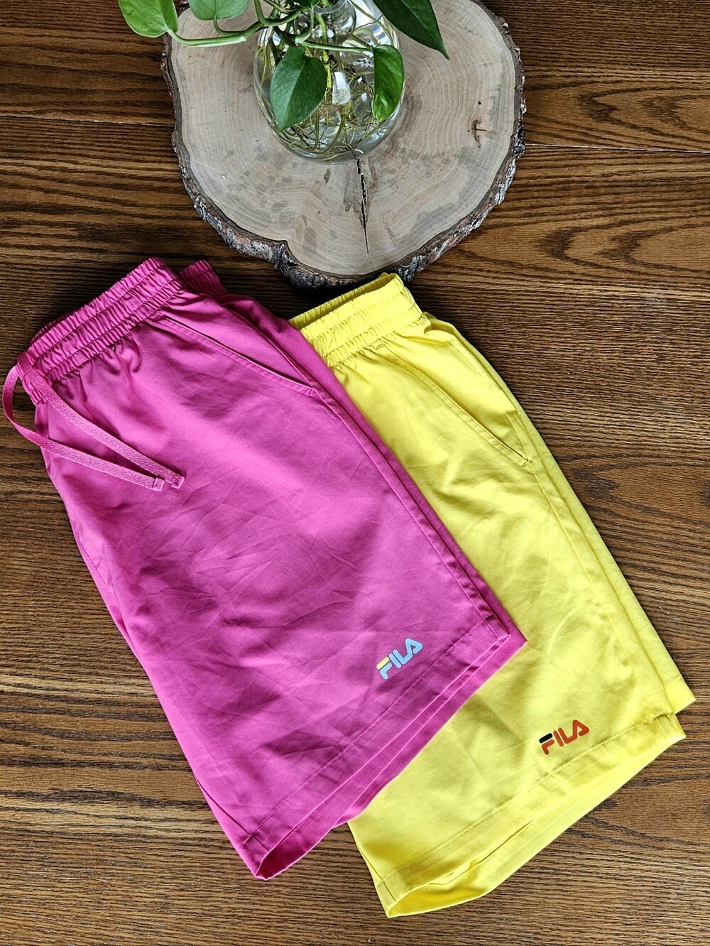 Fila Men’s Athletic Shorts - Pink & Yellow
